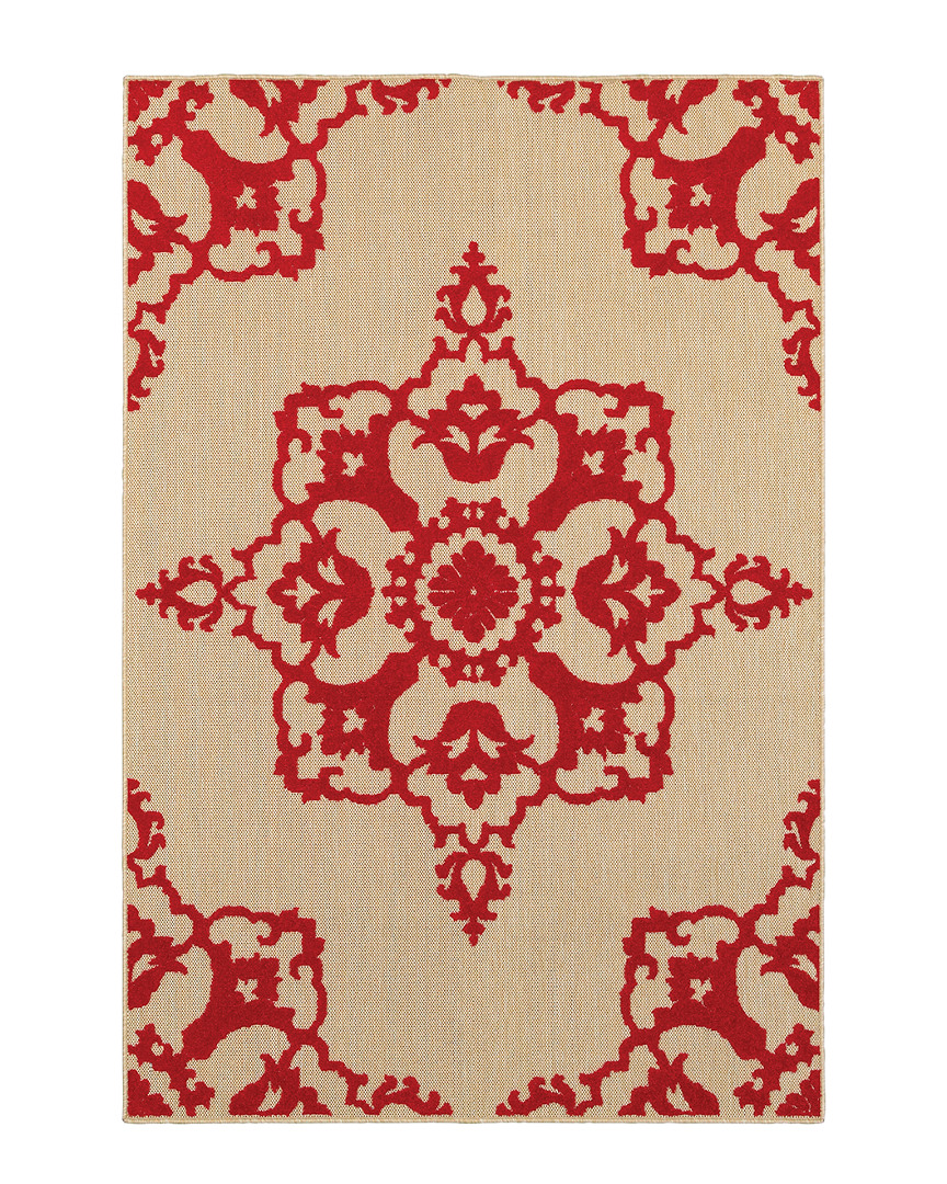 Stylehaven Costa Mixed Pile Intricate Rug In Red