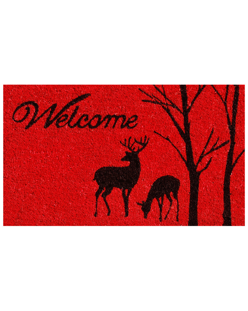 Home & More Winter Welcome Doormat In Red