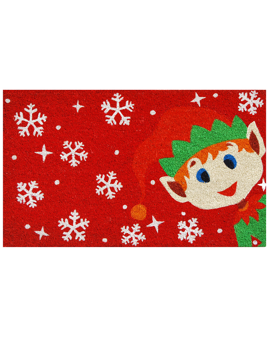 Home & More Christmas Elf Doormat In Red