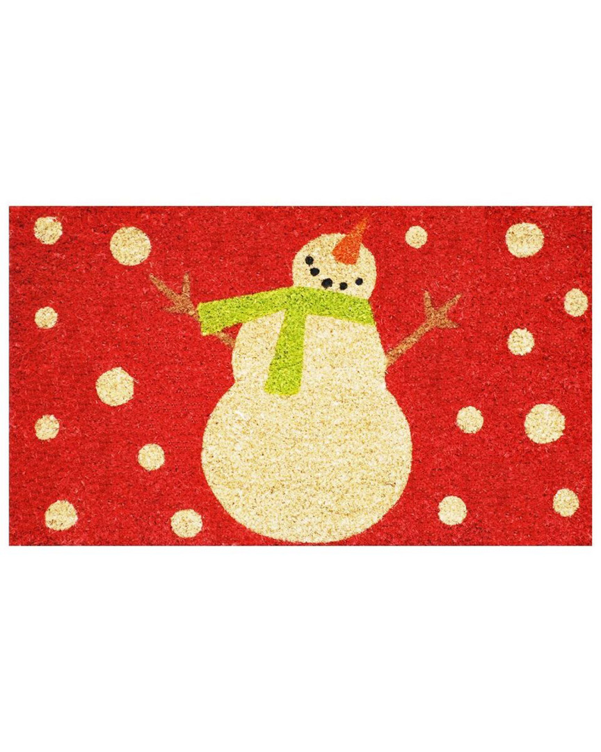 Home & More Holiday Snowman Doormat In Red