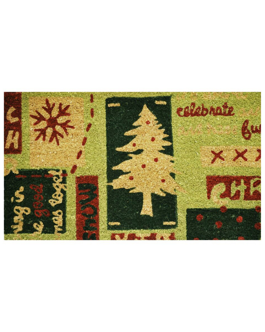 Home & More Christmas Menagerie Doormat In Green