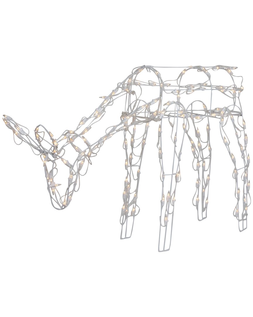 Northlight 42in Lighted White Feeding Reindeer Animated Outdoor Christmas Display In White