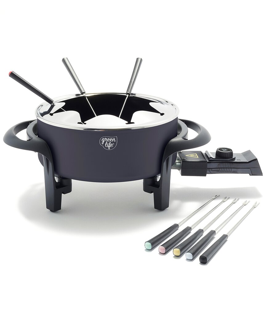 Greenlife Healthy Ceramic Nonstick Fondue Party Set In Black