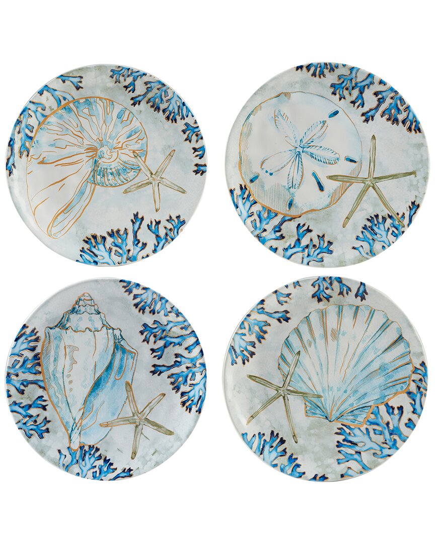 Shop Certified International Playa Shells Set Of 4 Salad Plate