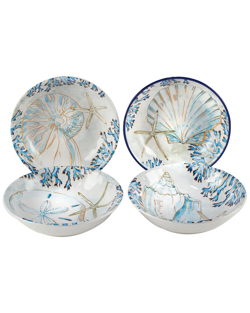 Shop Certified International Playa Shells Set Of 4 Soup Bowl