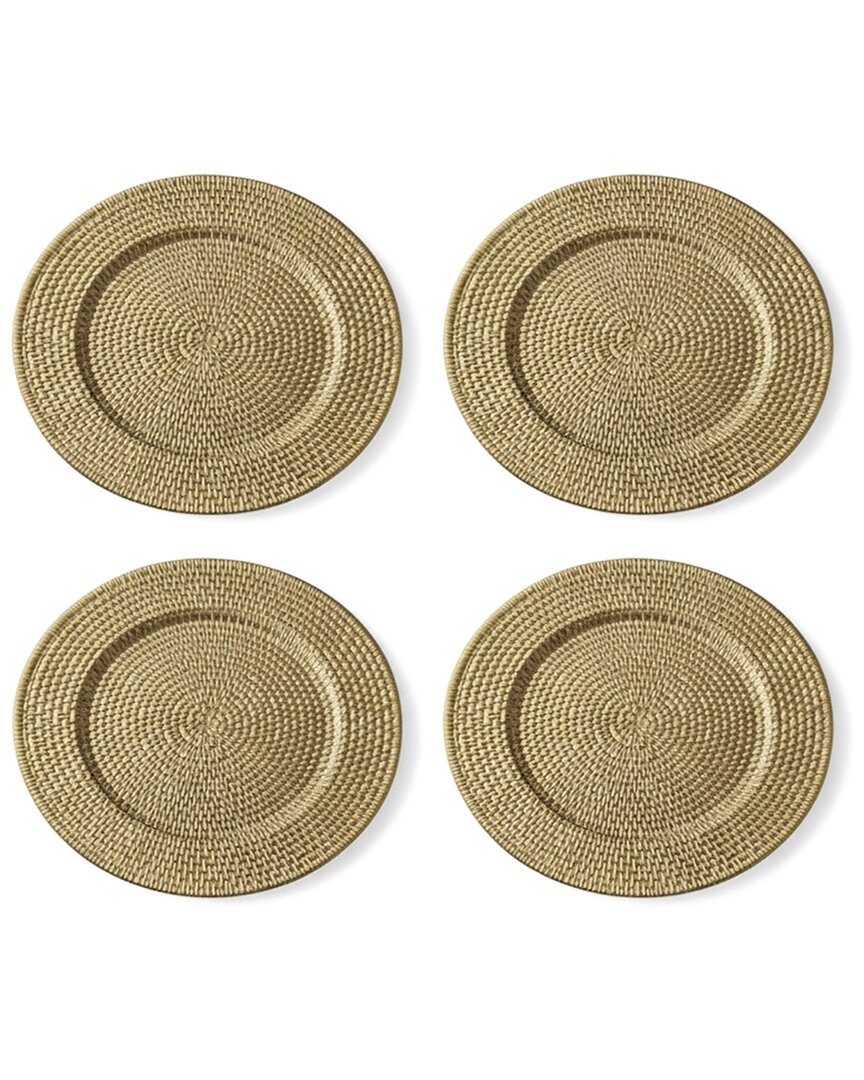 American Atelier Suzani Plated Set Of 4 Charger Plates In Gold