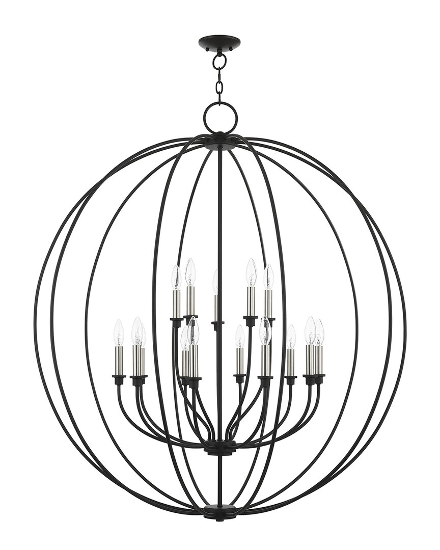 Livex Lighting 10 5-light Black With Brushed Nickel Accents Chandelier