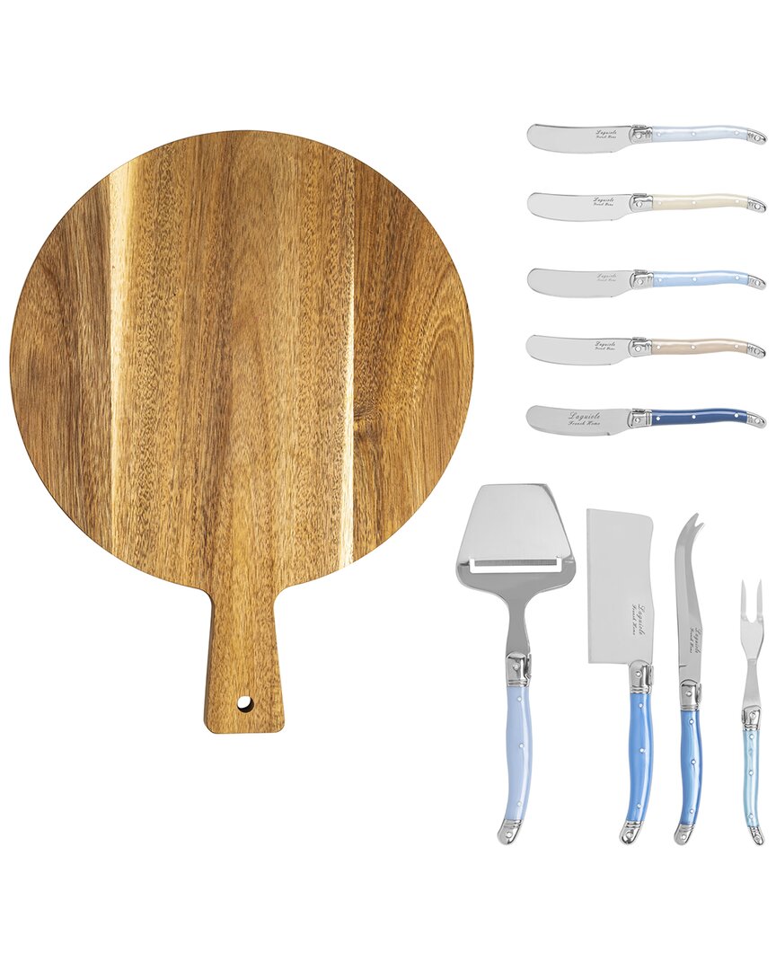 French Home Laguiole Cheese Knives & Spreaders Set With Wood Board