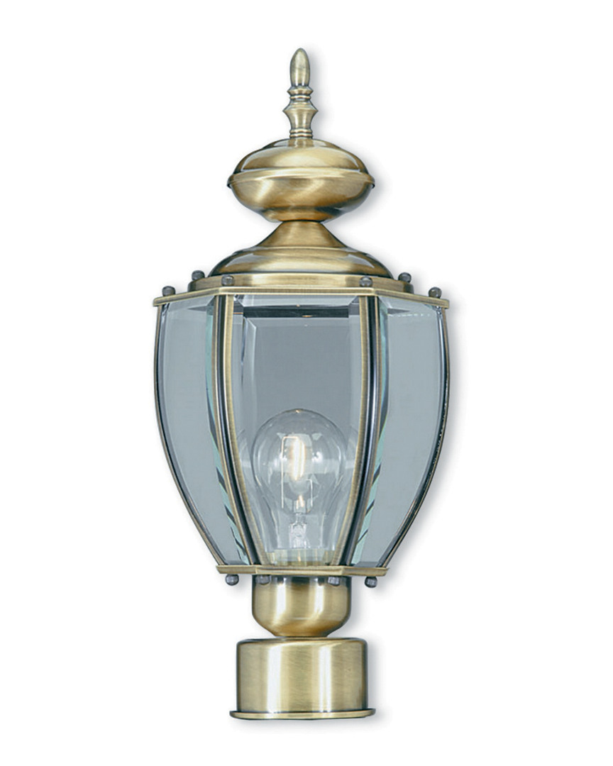 Image of Livex Basics -Light Antique Brass Post-Top Lantern
