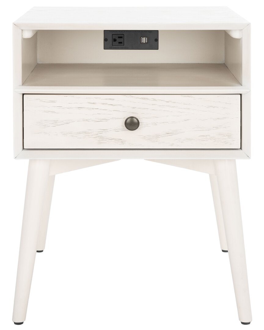 Safavieh Scully Nightstand With Usb In White