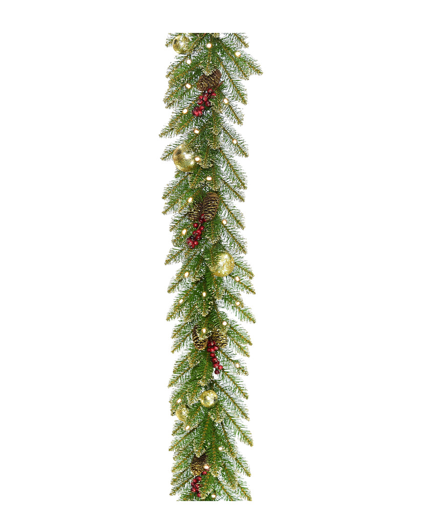 National Tree Company 9'x 10in Glittery Gold Dunhill Fir Garland