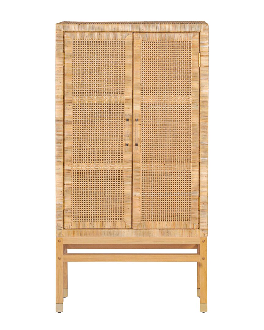 Tov Furniture Amara Woven Rattan Wall Cabinet