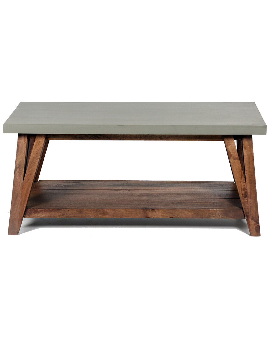 ALATERRE BROOKSIDE 40IN WOOD WITH CONCRETE-COATING ENTRYWAY BENCH