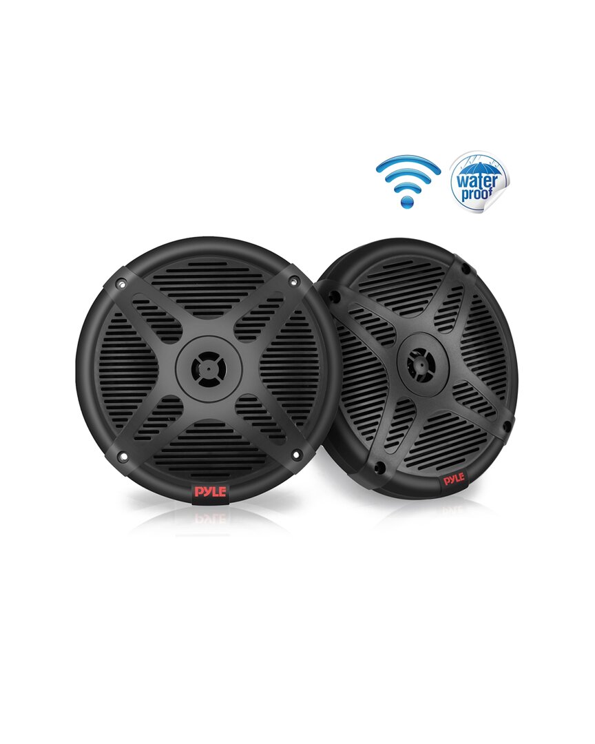 Pyle Dual Waterproof-rated Bluetooth Marine Speakers With Wireless Rf Streaming In Black