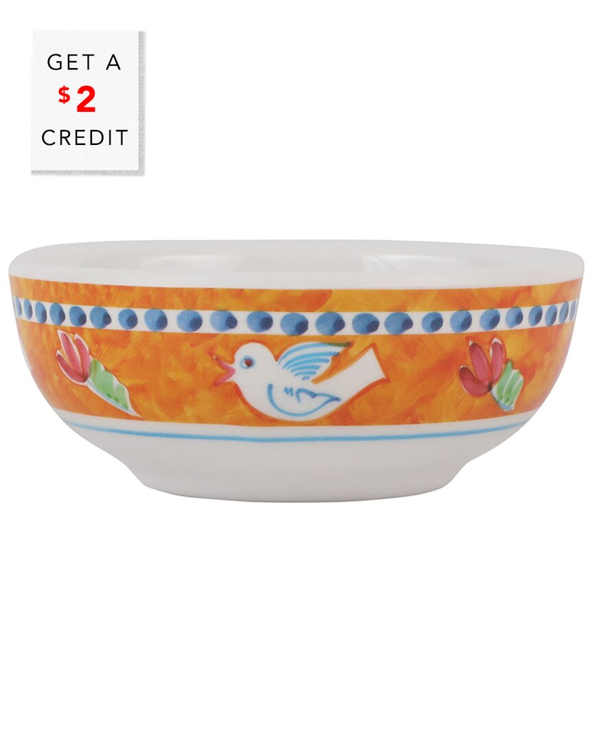 Vietri Melamine Campagna Uccello Olive Oil Bowl In Multicolor