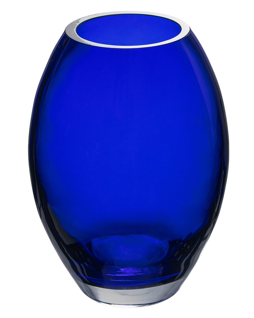 Barski Barrel 12in Cobalt Blue Vase