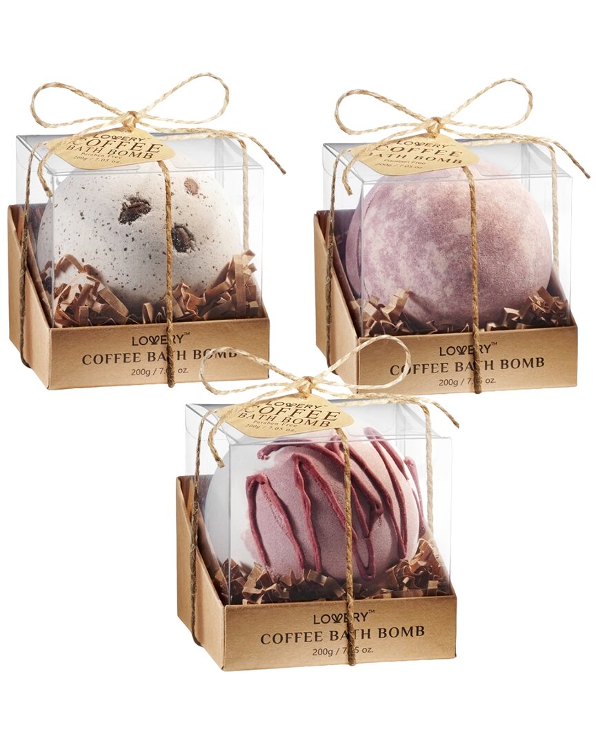 Lovery 3pc Bath Bomb Gift Set In Coffee Scent In Multicolor