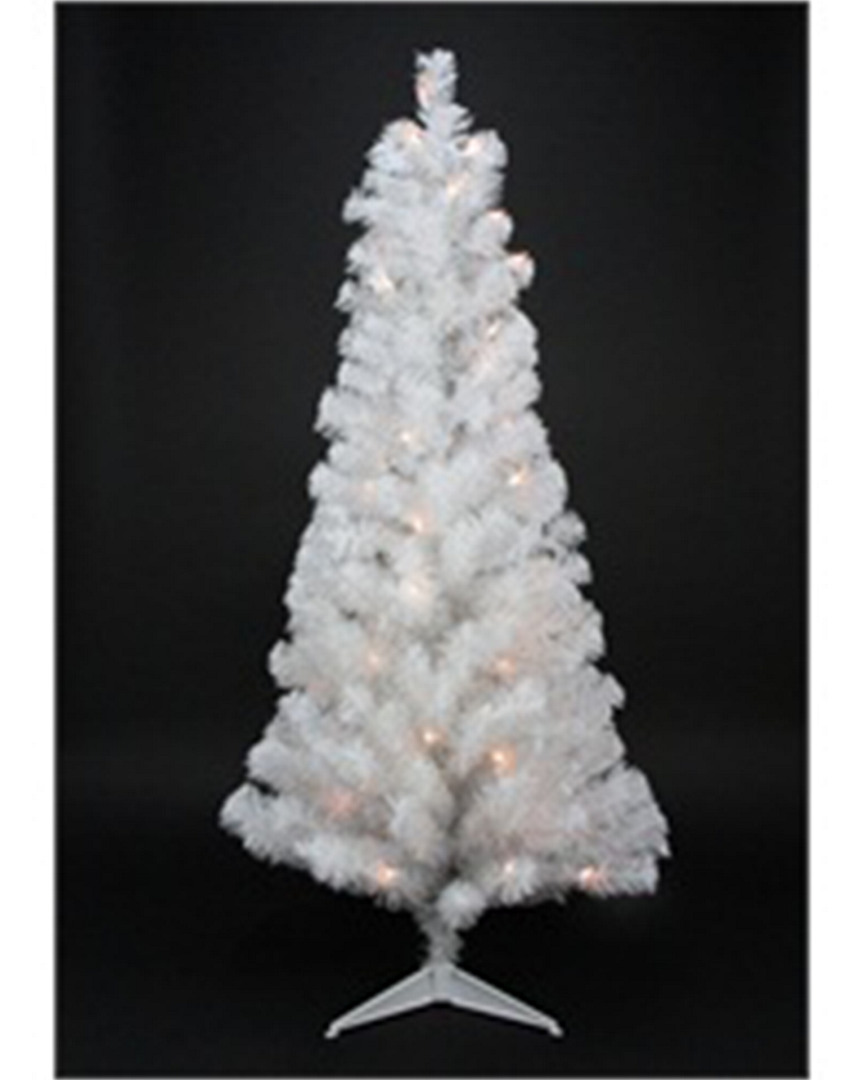 Shop Northlight Pre-lit Slim White Artificial Tinsel Christmas Tree- Clear Lights