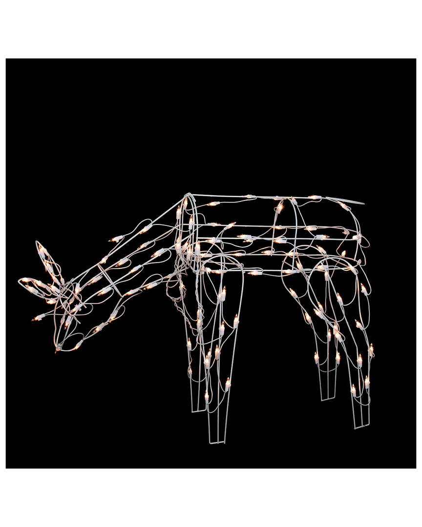 Northlight 25in Feeding And Grazing Lighted Reindeer Outdoor Christmas Decoration