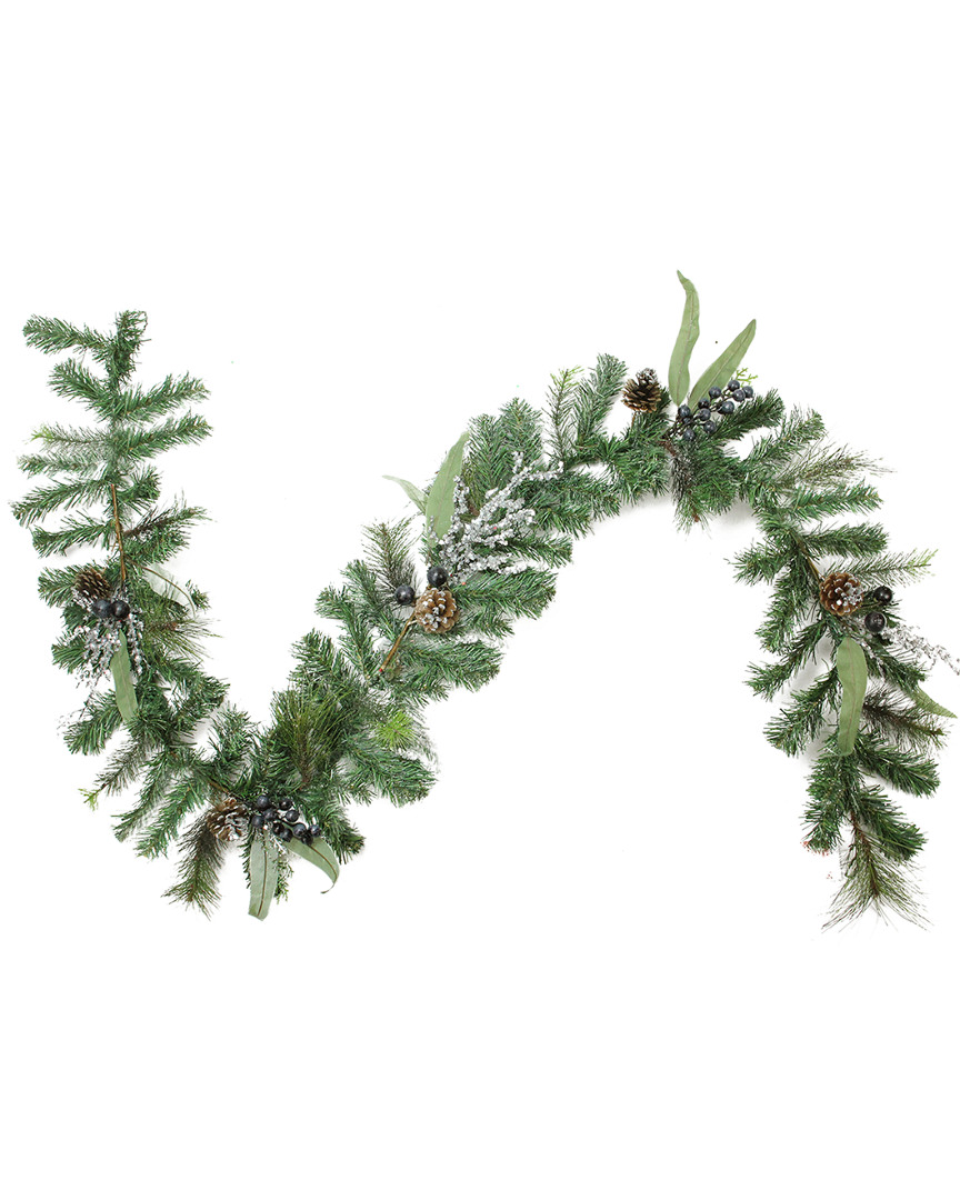 NORTHLIGHT NORTHLIGHT ARTIFICIAL MIXED PINE WITH BLUEBERRIES PINE CONES & ICE TWIGS CHRISTMAS GARLAND