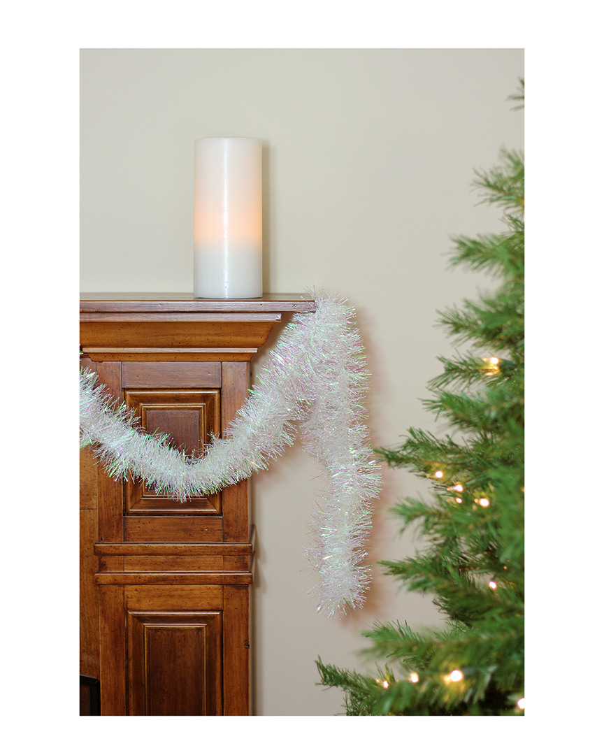 Northlight Festive Shiny White Irridescent Christmas Tinsel Garland
