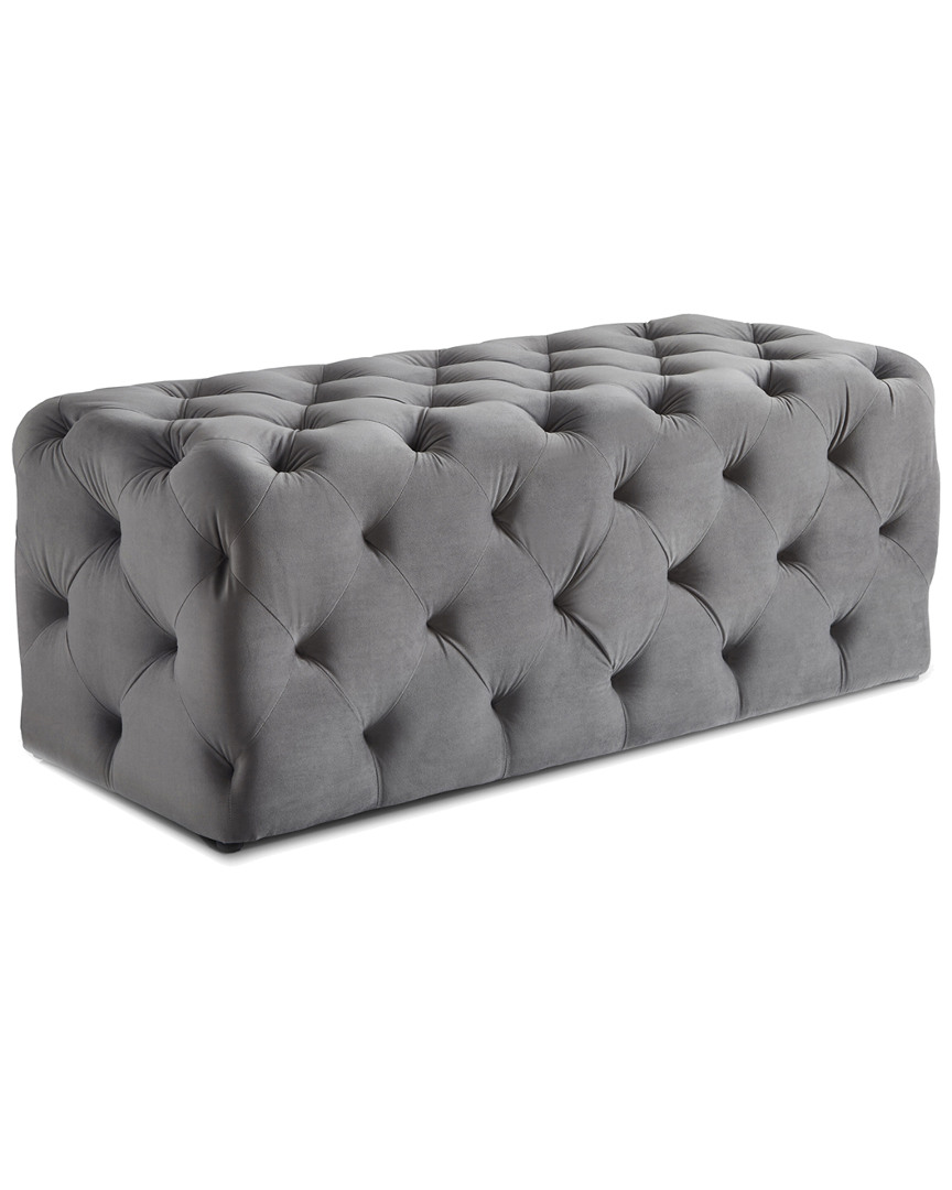 Ice Crush Velvet Fabric Upholstered Bed End Bench, Padded Sponge