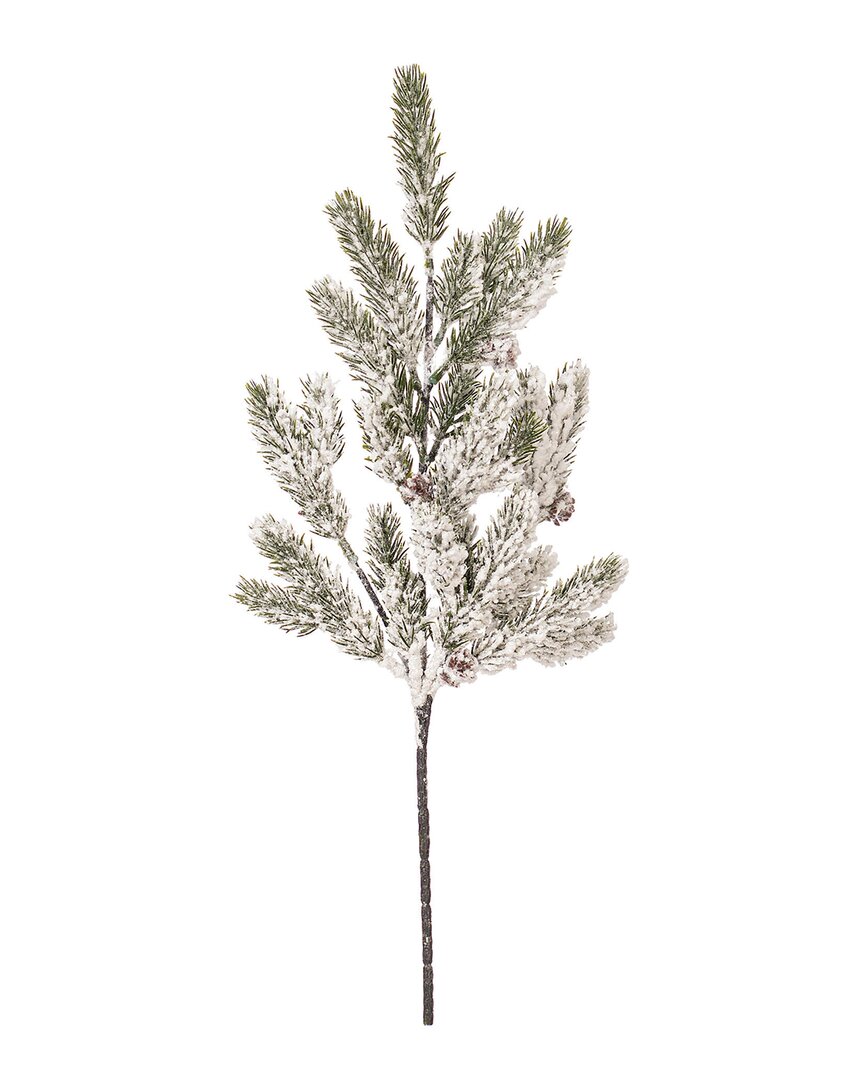 Vickerman 4pc Set 19.5in Snowy Glitter Artificial Pinecone Fir Sprays In Silver