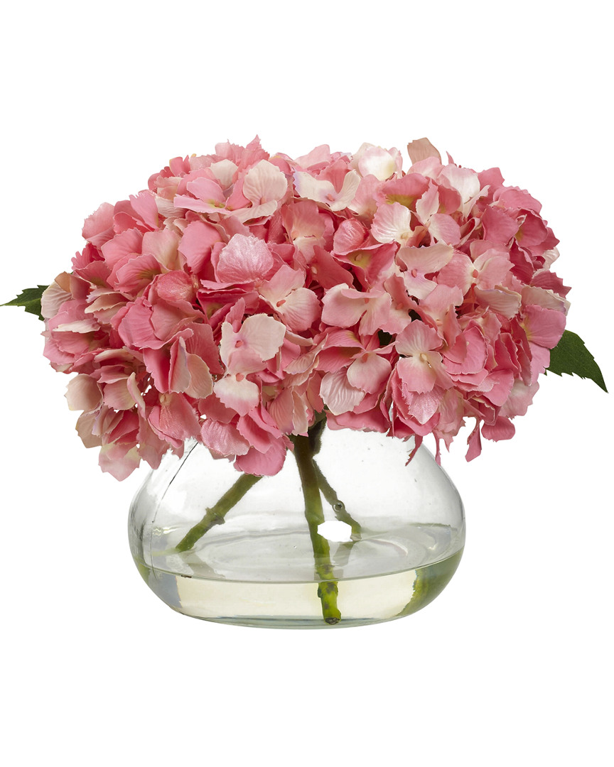 Nearly Natural Blooming Hydrangea With Vase