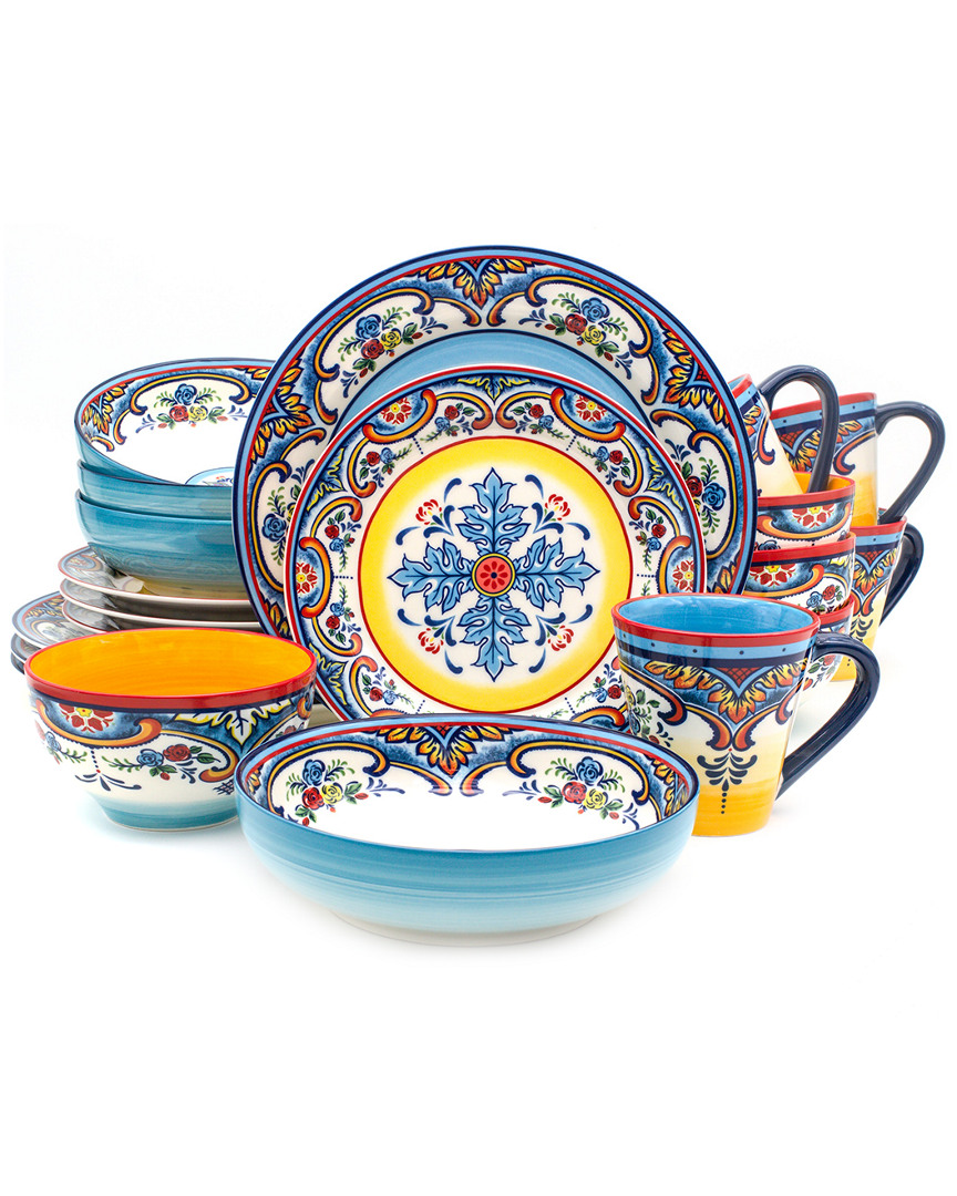 Euro Ceramica Zanzibar 20pc Stoneware Dinnerware Set In Multicolor