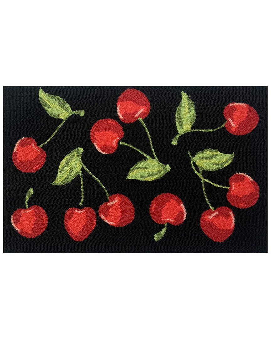The Rug Market Cherry Toss Indoor/outdoor Doormat In Black