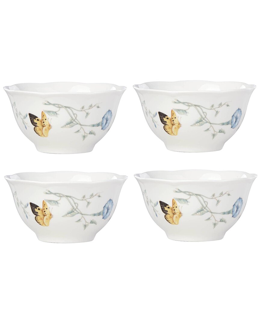 Lenox Butterfly Meadow 4-piece Rice Bowl Set In Multi And White