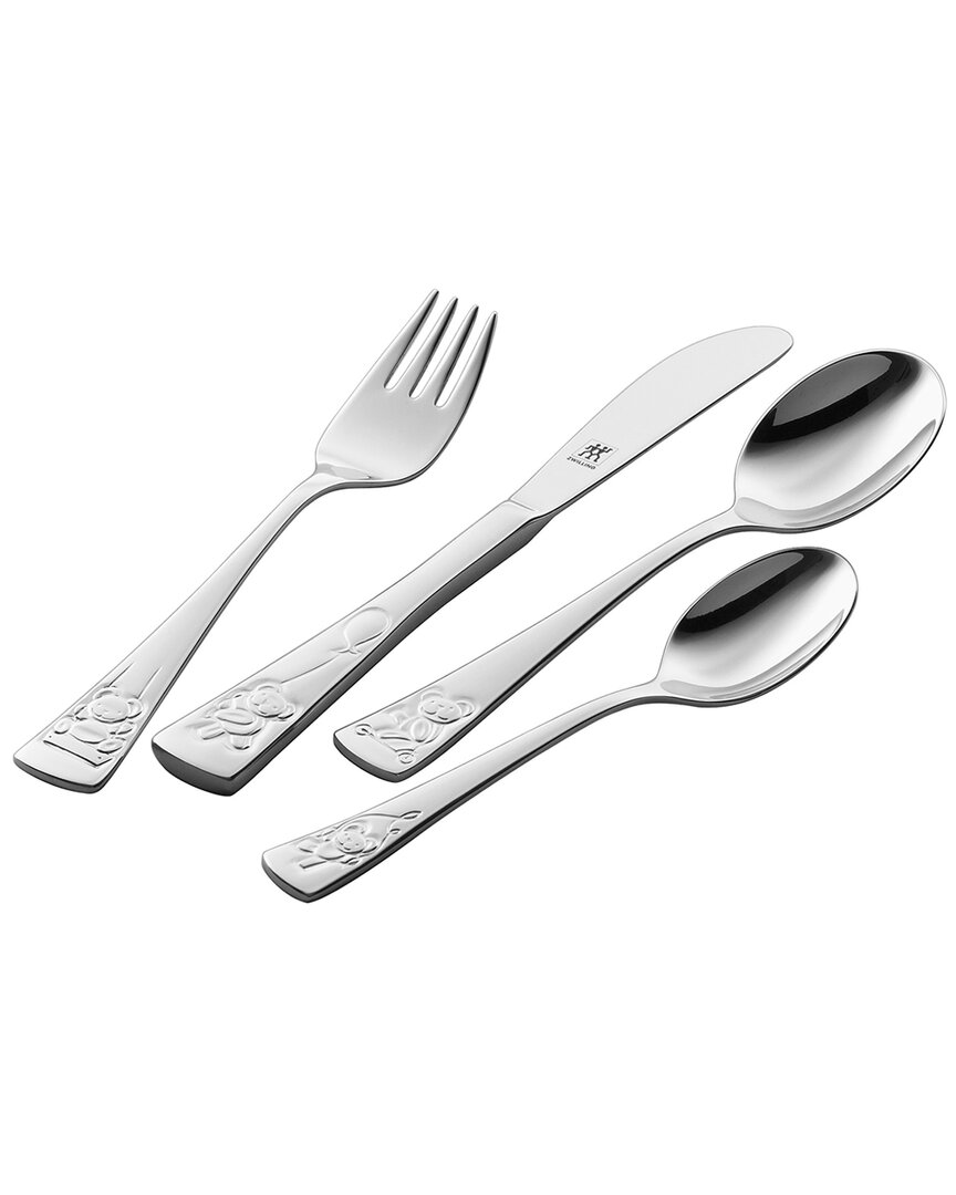 ZWILLING J.A. HENCKELS ZWILLING TWIN KIDS TEDDY 4PC 18/10 STAINLESS STEEL FLATWARE SET