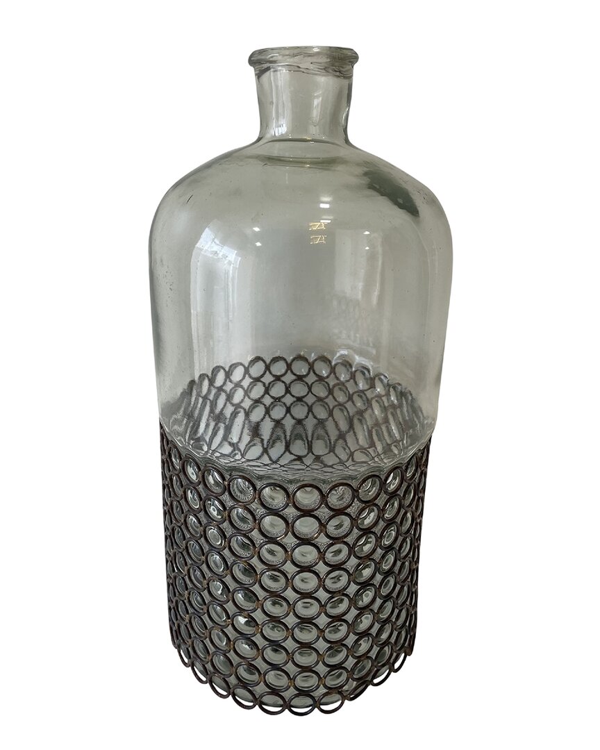 Bidkhome Decorative Glass Bottle/vase In Gray