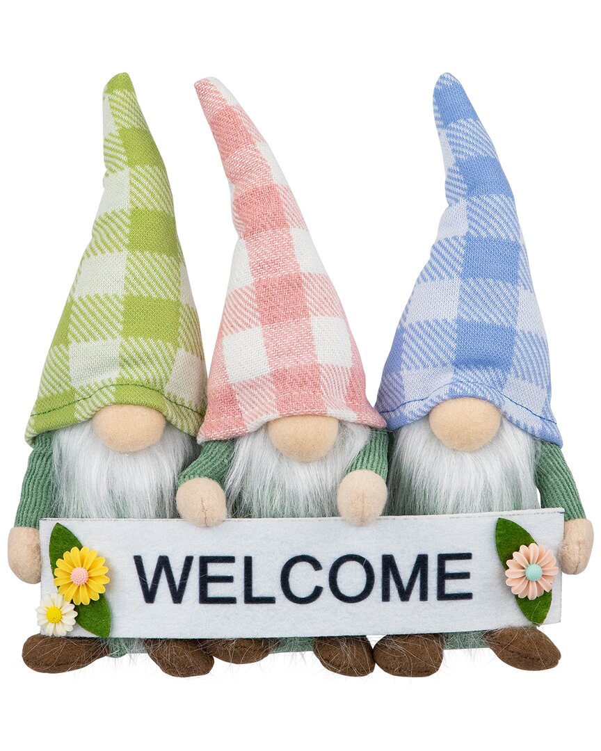 Northlight Gnome Trio With Welcome Banner Table Decoration In Green