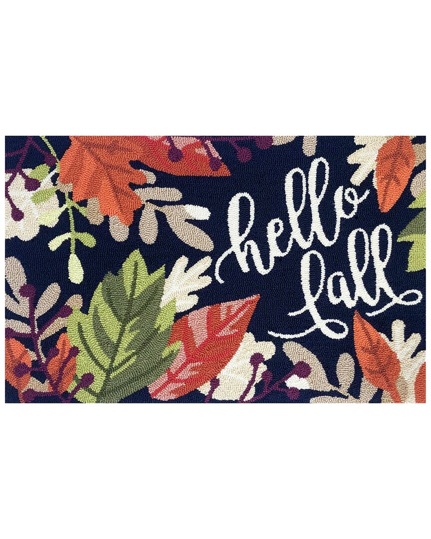 The Rug Market Hello Leaves 24x36in Doormat In Indigo