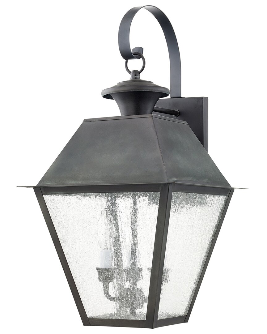 Livex Lighting Mansfield 3-light Charcoal Outdoor Wall Lantern