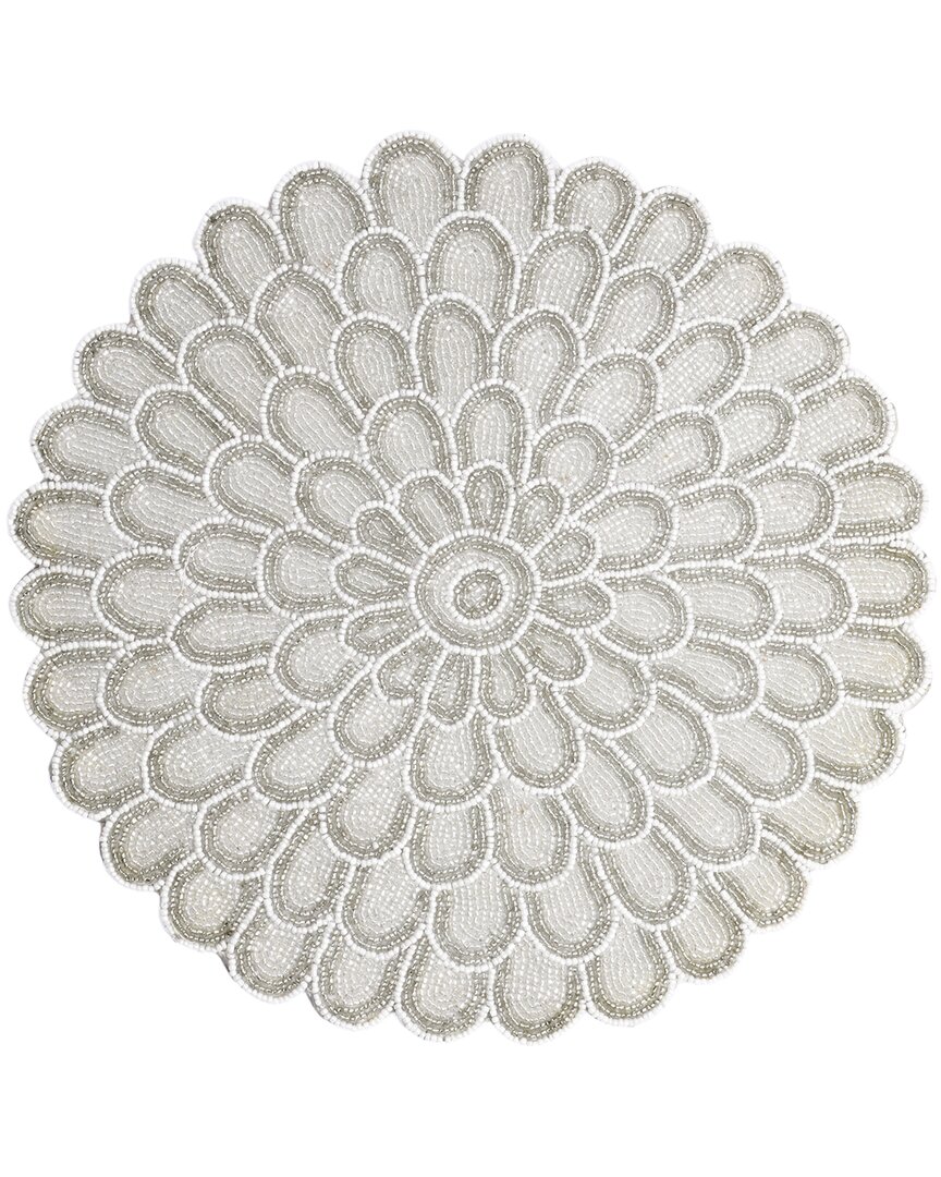 Tiramisu Floral Beaded Placemat In Ivory