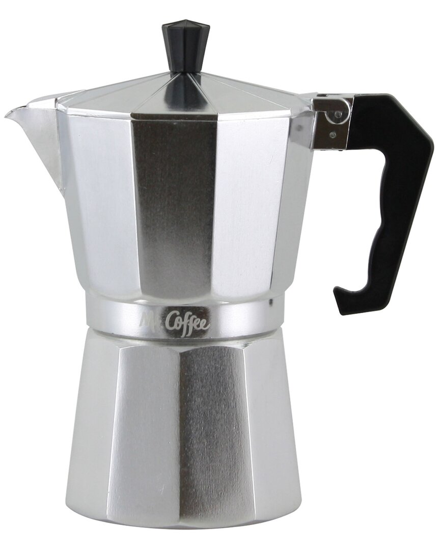 Mr Coffee Mr. Coffee Brixia 6 Cup Aluminum Stovetop Espresso Maker In Silver
