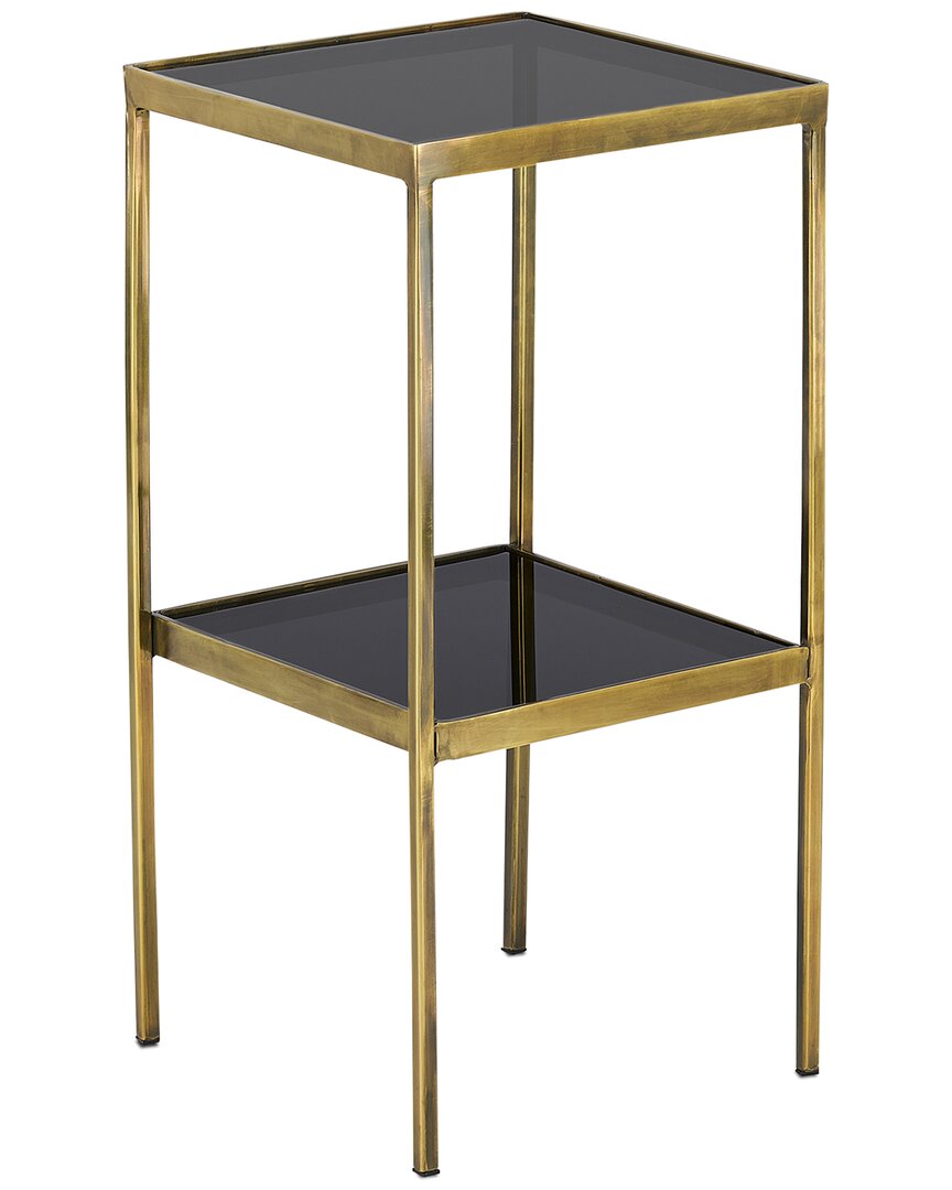 Currey & Company Silas Black Accent Table In Gold