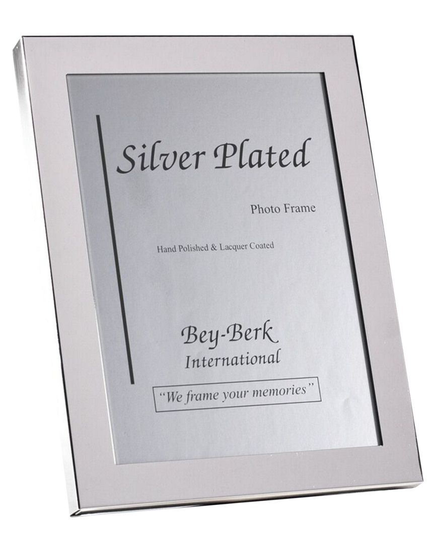 Bey-berk Silver Plated 4x6in Picture Frame With Easel Back