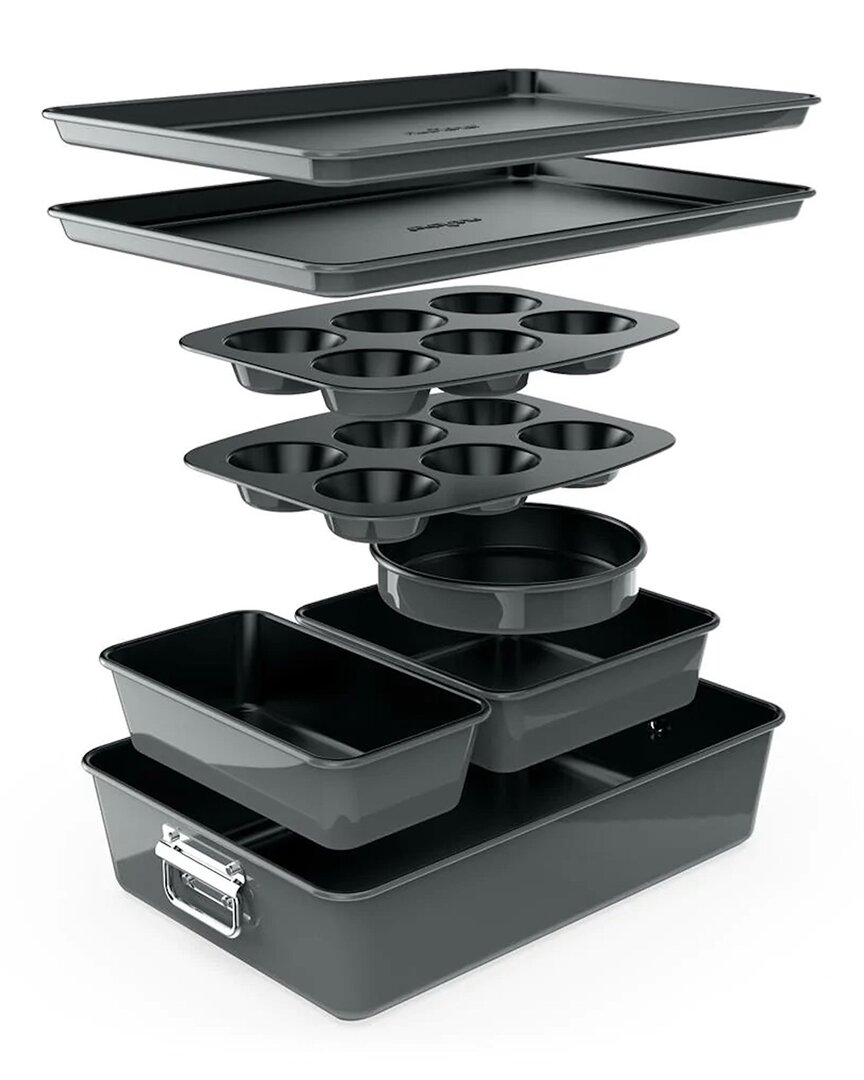 Shop Nutrichef Grey 8pc Stackable Carbon Steel Bakeware Set