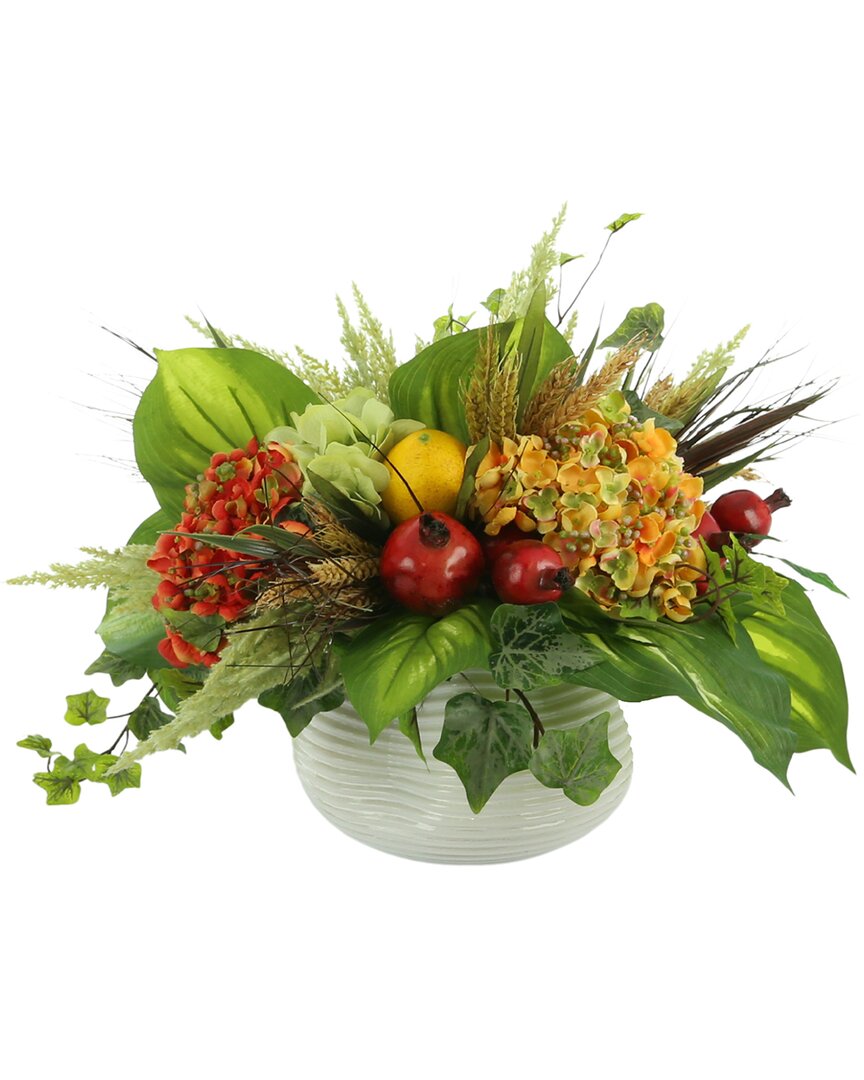 Creative Displays Pomegranate And Hydrangea Multicolor Arrangement In Red