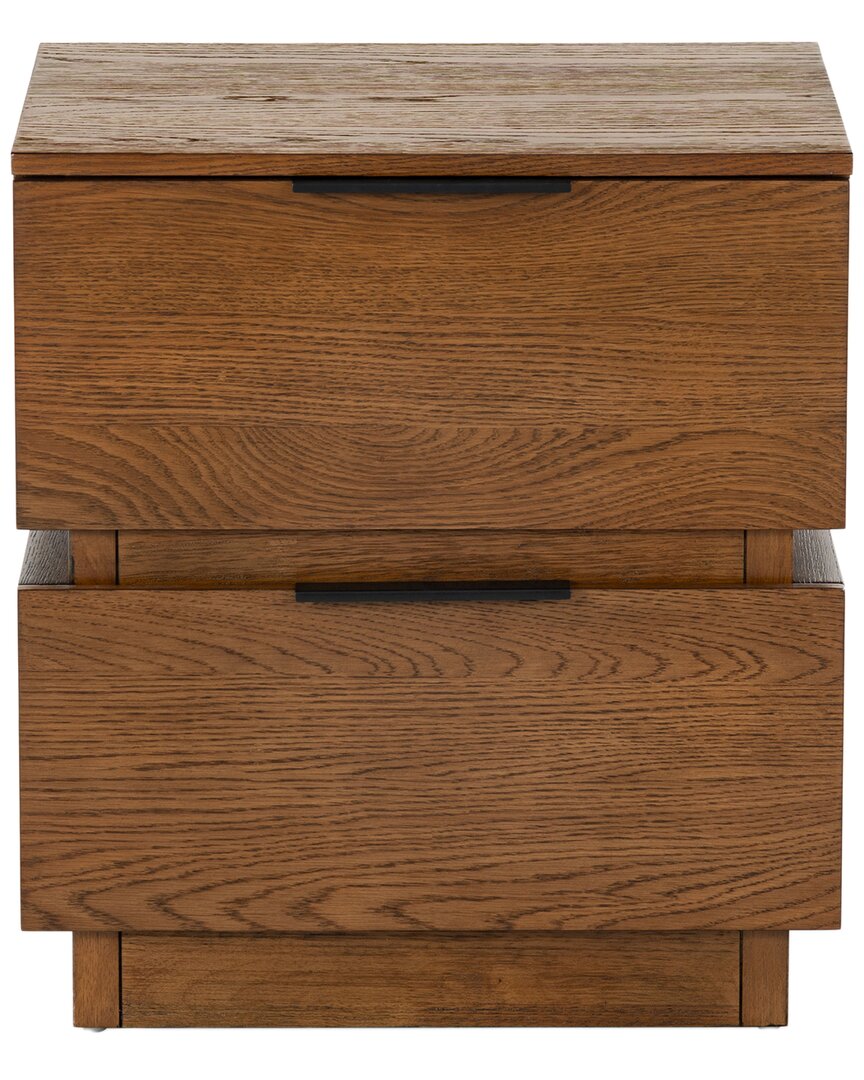 Safavieh Couture Titus 2 Drawer Stacked Nightstand In Brown