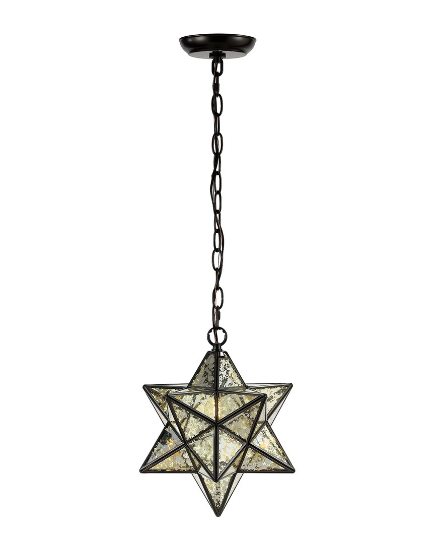 Shop Jonathan Y Designs Stella 12 Moravian Star Metal Clear Glass Led Pendant In Metallic