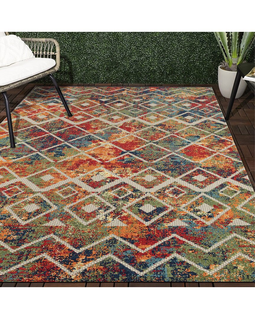 Lr Home Corazon Geometric Indoor/outdoor Area Rug In Multicolor