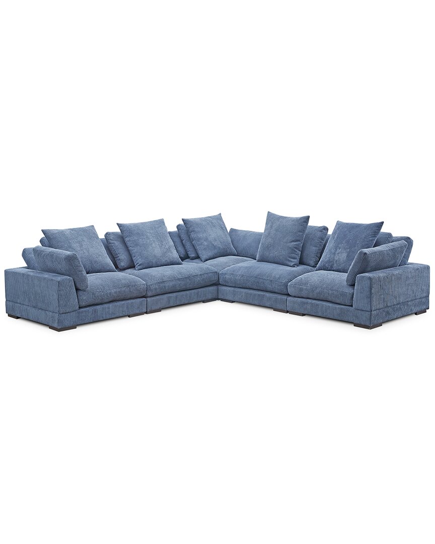 Moe's Home Collection Tumble Classic Left-facing Modular Sectional In Navy
