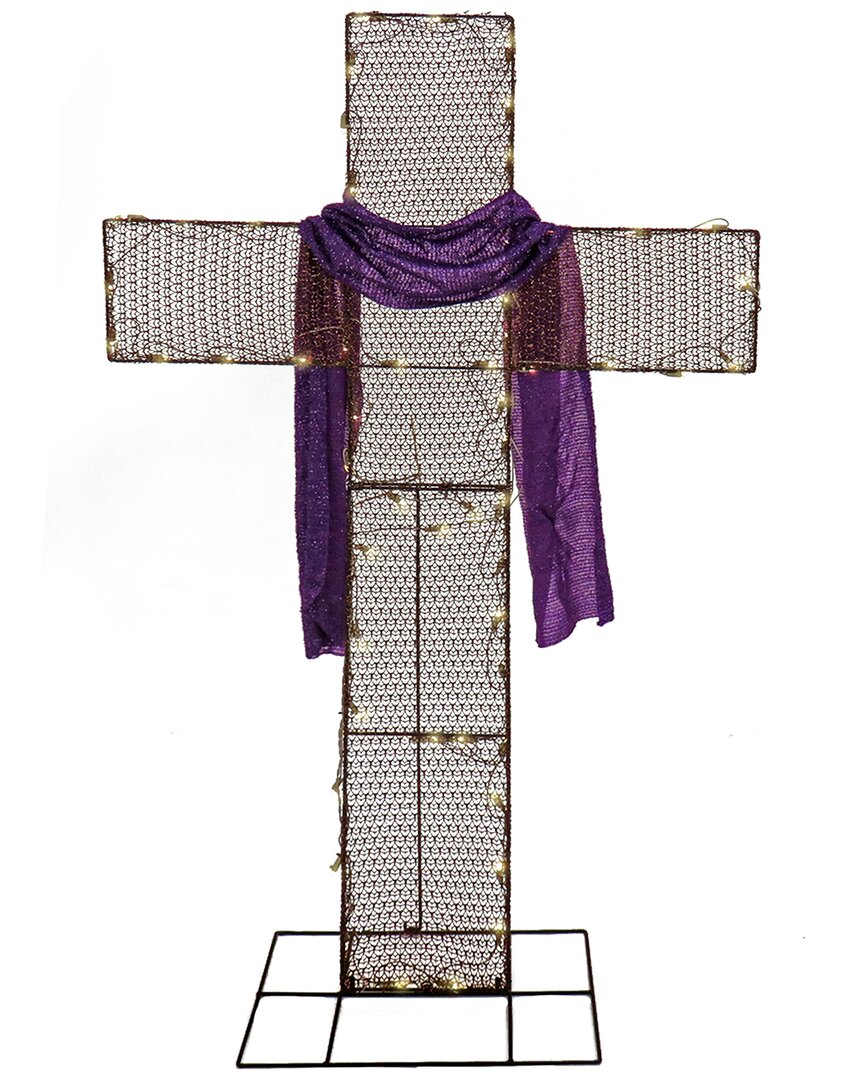 National Tree Company 60in Easter Cross With Led Lights In Beige