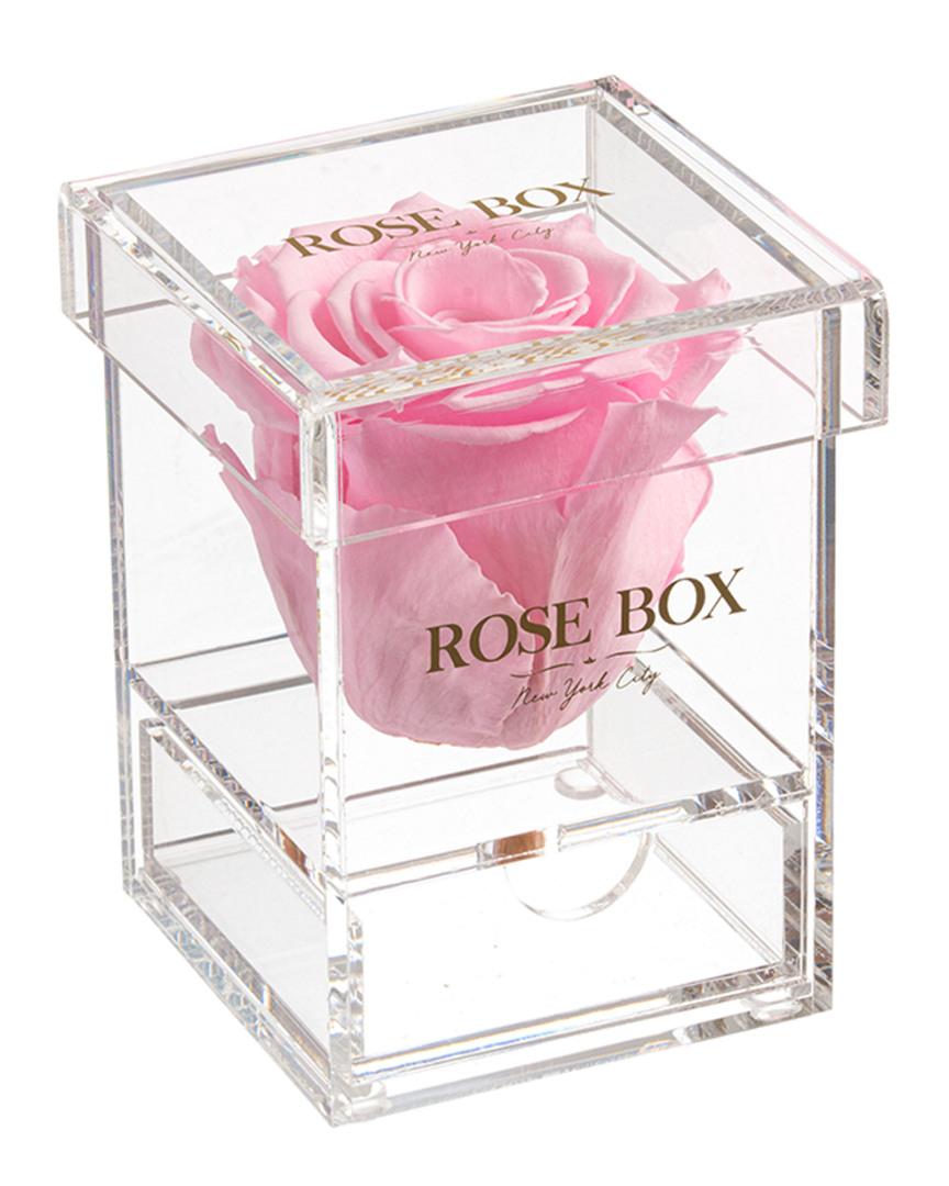 Rose Box Nyc Single Light Pink Rose Jewelry Box