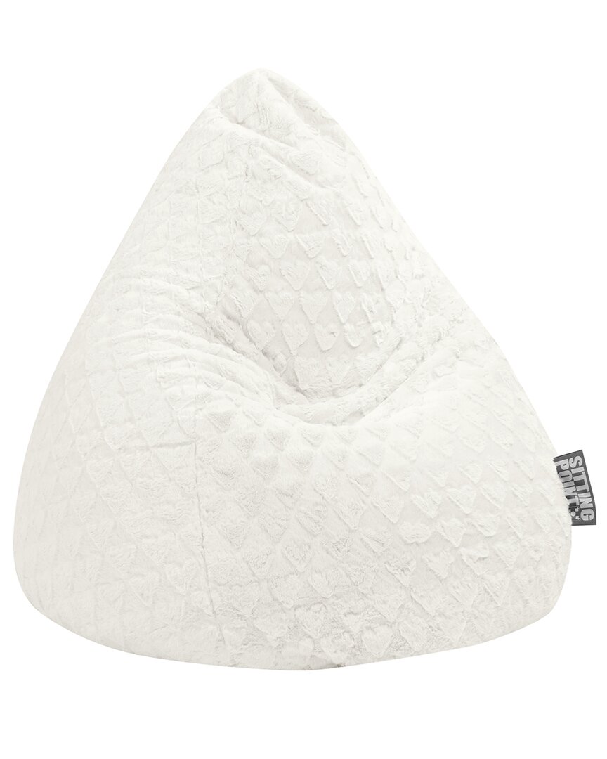 Gouchee Home Fluffy Hearts Fluffy Soft Bean Bag Chair In White