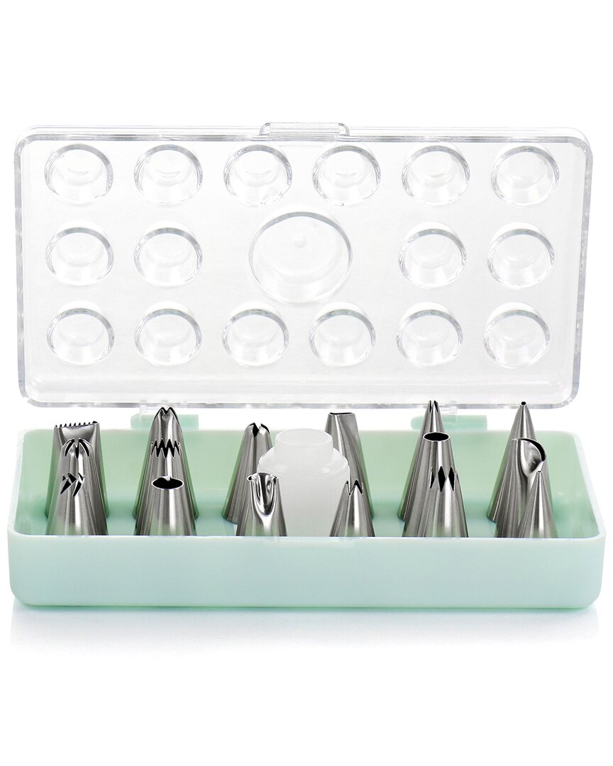 Martha Stewart 16pc Stainless Steel Assorted Cake Decorating Nozzles In Mint